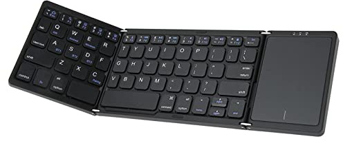 HOHXFYP Tastiera Bluetooth Pieghevole, Bluetooth 5.1 Tastiera Pieghevole Wireless A 64 Tasti con Touchpad, Tastiera Pieghevole con Ricarica USB-C Multi-Dispositivo per Tablet, Laptop