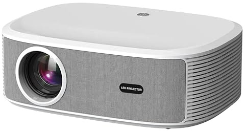 Maxxo Projektor LED800, 700 ANSI Lumen, Native Full HD 1080P, Unterstützung 4K, 5000:1, Autofokus, 5G WiFi, Bluetooth, Dolby Audio, zertifiziertes Netflix, YouTube, Prime Video, Linux (Weiß)