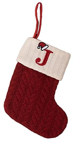 Weihnachtsstrumpf Personalisiert Nikolausstrumpf Großer Christmas Stockings Weihnachtsbaum Kamin hängende Ornamente Geschenkhalter Weihnachtsdekorationen für Weihnachtsbaum und (1-J, One Size)