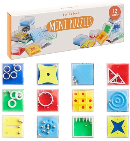 THE TWIDDLERS - Set de 12 Mini Juegos de Rompecabezas/Puzzle Juegos con Diferentes Niveles/Juego Educativo para Desarrollar Habilidades Motrices