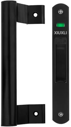 XIUXLI Serrure Porte Coulissante,Serrure Porte Coulissante avec Poignée | sans clé,Crochet de Fenêtre Verrou de Verrouillage Simple Face Pour Portes Mobiles,Fenêtres,Portes Coulissantes en Verre