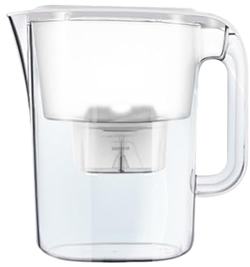 Jarra Con Filtro De Agua + 4 Cartuchos De Filtro De Repuesto, Purifica Y Restaura El Equilibrio Del PH: Eliminación Eficiente De Metales Pesados ​​con Fluoruro De Cloro Y Plomo,White