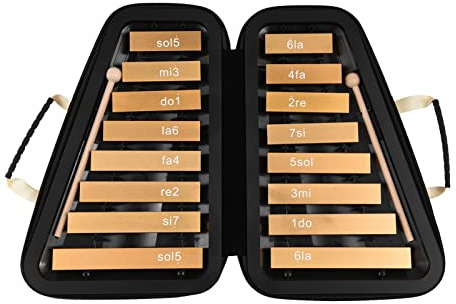 YIWEOG Glockenspiel mit 16 Tasten, 16-Noten-Aluminiumplatten-Xylophon, frühes pädagogisches musikalisches Percussion-Instrument mit Kofferschlägeln für die Entwicklung des Musiksinns von ERN