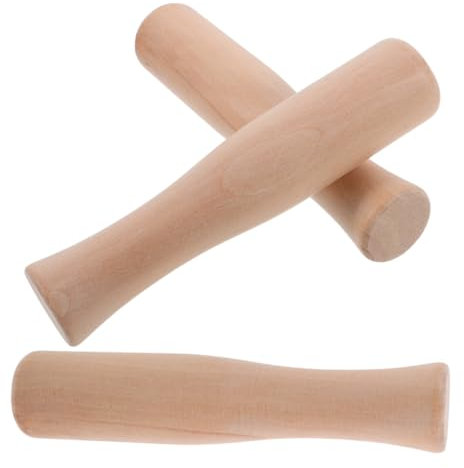 COLLBATH 3pcs Wooden Food Grinder Set for Garlic Spice Grinding and Pounding Potatoes in Kitchen