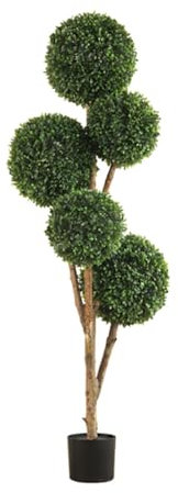 Künstlicher Formschnitt-Kugelbaum – 1,5 m Zypressenpflanze für Haustür oder Veranda, lebensechte grüne Topfdekoration für Zuhause oder Büro, künstlicher Buchsbaum für den Innen- und Außenbereich