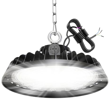 RUISUN UFO 200W LED High Bay Projecteur Garage Light 34000LM Éclairage pour Atelier 6000K 120°Éclairage IP65 Lampe Industrielle Dimmable 120W/160W/200W Usines Entrepôts de Construction Garages Stades