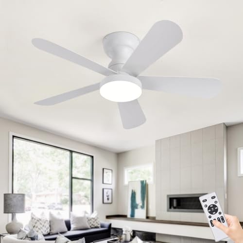 ZOMLBOF Ventilador de Techo Modernas con Luz,6 Velocidades,34 Pulgadas Fan Ceiling,Silencioso con Mando a Distancia,Reversible,Lampara Techo Ventilador Regulable,Para Salones,Dormitorios y Estudios