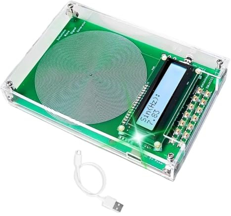 JoyousMall Generatore di frequenza personalizzato V2, 0,1 Hz-30 KHz regolabile per dispositivo di risonanza d'onda Schumann a 7,83 Hz per meditazione, yoga, sonno e relax, alimentato USB/DC