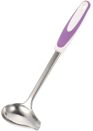 Cucchiaio per Sugo in Acciaio Inox Anti-scivolo a Becco Laterale