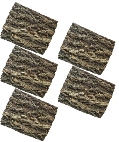 HEMOTON Lot de 5 Morceaux D'écorce de Liège Marron pour Terrarium de Reptiles, Décor Mural Naturel, Tapis d'escalade et Habitat pour Dragon Barbu