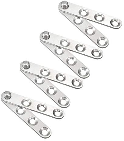 sourcing map 4Set Bisagra Pivote Tono Plata 59mm De Acero Inoxidable De La Puerta Giratoria De 360 Grados