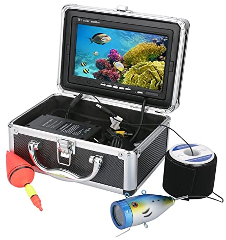 7in Unterwasser-Angelkamera 1000TVL HD Fischfinder mit 12 LEDs, 30 m Kabel, für Aquakultur, Ozean/See/Angeln(Mich)