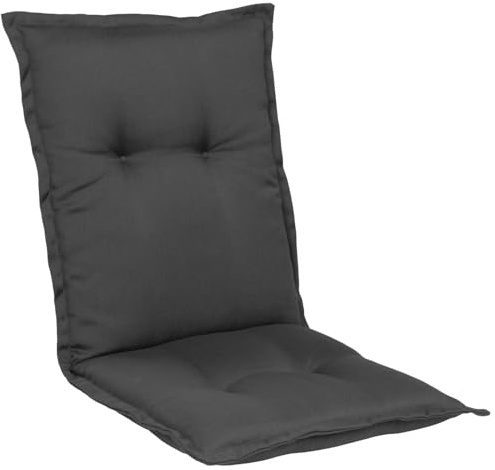Homeoutfit24 Gartenstuhlauflagen Niedriglehner - 4er Set– Extra Dick 8 cm – Oeko-TEX – UV-beständig – Anthrazit – Made in EU – Outdoor Auflagen für Gartenstühle
