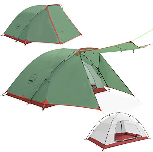 Kazoo 2 Personen Campingzelt Outdoor Wasserdicht Familie Große Zelte 2 Personen Einfacher Aufbau Zelt mit Veranda Doppelschicht