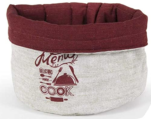 Utilissimi - Cestino per il Pane in Tessuto - Portapane Tavola 19x19 cm Decoro COOK