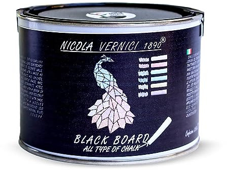 Vernice Decorativa ad Effetto Lavagna, di colore Nero, a Base di Acqua, Made in Italy, Adatta ad Ogni Superficie - Formato 0,5 lt