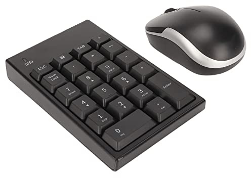 Bewinner Teclado Numérico Inalámbrico con Ratón, Combinación de Ratón Portátil con 22 Teclas, Ratón Inalámbrico de 1200DPI para Ordenador Portátil, PC, Escritorio, Portátil