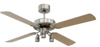 FARETTO Ventilatore a soffitto con 3 lampadine LED, 15w 4 pale Colore REVERSIBILE