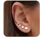 YADOCA 4 Paare G23 Titanium Ohrstecker Hypoallergen für Damen Herren Mädchen Silber/Gold/Schwarz Ohrstecker Runde Scheibe Ohrringe für Empfindliche Ohren 2/3/4/5mm