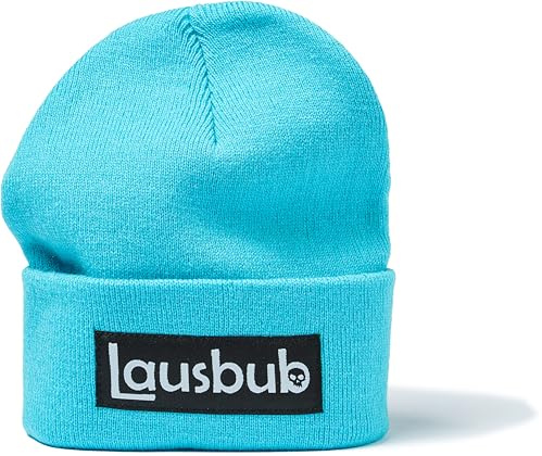 minifan Barnmössa: Lausbub – stickad mössa för barn för pojkar vintermössa för pojkar beanie mössa barn mössa pojke, Surf Blue, En Storlek