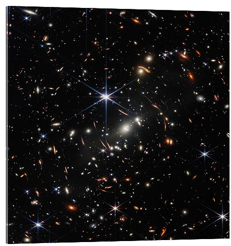Posterlounge James Webb - First deep field image Acrylglasbild von NASA 30 x 30 cm Schwarz Wandbilder Wanddeko