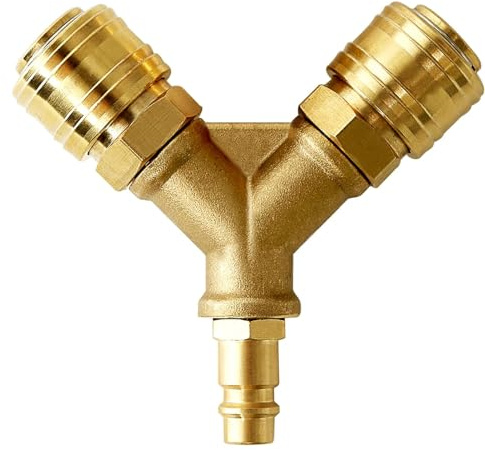 Distributeur à coupleur rapide, raccord d'air comprimé Nw 7,2 1/4, distributeur d'air comprimé à 2 voies, distributeur d'air comprimé en laiton, interrupteur d'air, distributeur en Y