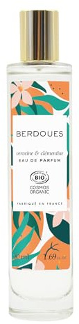 BERDOUES Eau de parfum bio femme, Verveine et Clémentine, 100% d’origine naturelle, certifiée BIO, vegan, made in France, 50ml