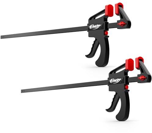 EHDY Bar Clamps for Woodworking, One-Handed Clamp/Spreader, 24-Inch Woodworking Clamps Set, Light-Duty Quick-Change F Clamp with 130 lbs Load Limit, 2-Pack