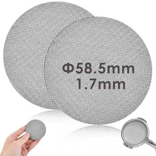OctBird 2 Pzs Pantalla De Disco De Café 58 mm, Espresso Puck Screen Noxidable Reutilizable 1,7 mm de Grosor 150 μm,Pantalla de Filtro Espresso de Acero para Filtración de Agua Filtración por Tamiz