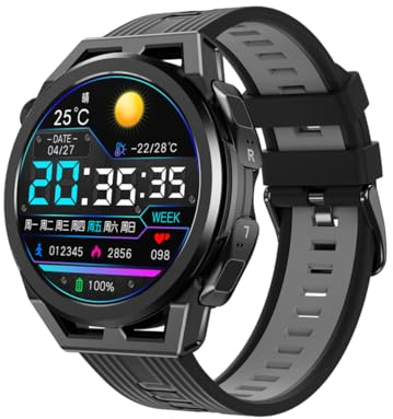 Montre Intelligente avec écouteurs sans Fil, écran Tactile de 1,54, Moniteur de Fitness avec fréquence Cardiaque, Sommeil, Casque Bluetooth TWS intégré avec Suppression du Bruit ENC, Double stéréo