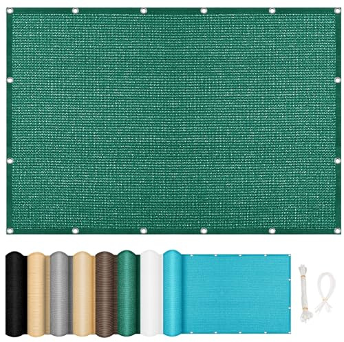 Toile Ombrage Auvent Respirant 3 x 4 m Espirante en Hdpe, Anti 98% UV Contre Le Vent Taud Soleil Filet Protection Solaire, Toile Ombrage Respirant, pour Pergola, Extérieur, Vert Foncé