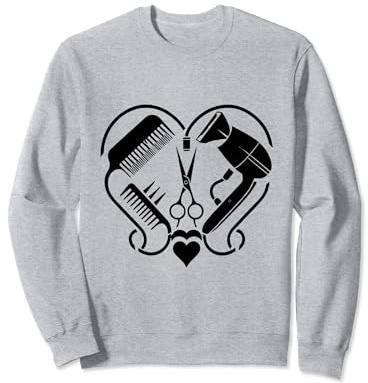 Ciseaux de coiffeur séchoir en forme de cœur Sweatshirt
