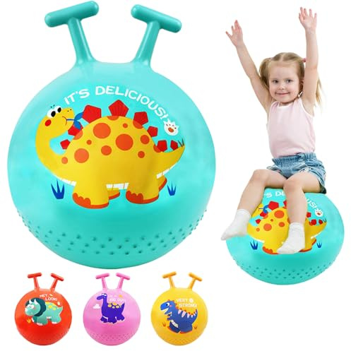 OUOQI Balón Saltarín,Pelotas de Tolva de Rebote,Space Hopper,Pelota saltarina Hinchable,Bola de Rebote,Pelota Inflable de Saltos,Bola Saltadora,para Niños de 2 Años en Adelante