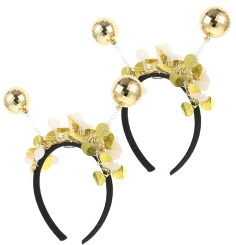 CALLARON 2Er Set Karneval Stirnband Gold Dekoratives Haarband Für Mädchen Und Damen Haarschmuck Für Festival Disco Party Cosplay Und Kostümzubehör