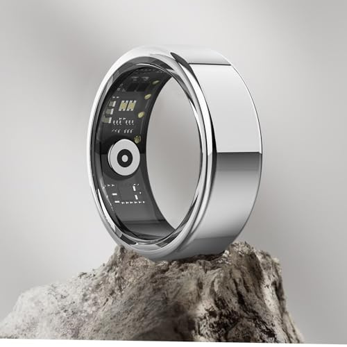 DEKELIFE 2024 Neu Smart Ring Herren Damen, Fitness Ring Tracker Gesundheitsring mit Herzfrequenz, SpO2, Schlaftracker, 100+ Sportmodi IP68 Wasserdicht Smartringe für Android und iOS, Size 10, Silber