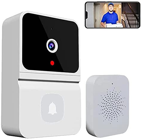 Wireless Video Doorbell, Smart Security WiFi Doorbell Camera with Cloud Storage, 2-Way Audio Real-Time Monitoring Suitable for Outdoor Entrance