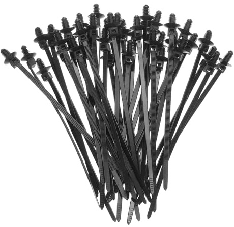 sourcing map 40pcs Push Mount Cable Zip Tie 6.7 x 0.18 Nylon Self Locking Cable Strap Thread Style Heavy Duty Snap in Cable Zip Ties for Household Electronic Auto Industry