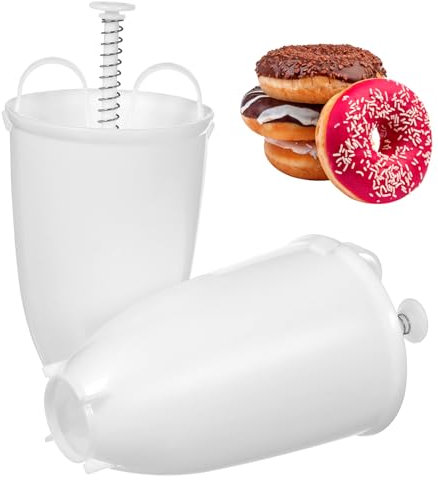Cabilock 2pcs Doughnut Maker Baking Moulds Diy Donuts Maker Kitchen Bakeware White for Homemade Desserts