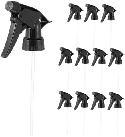 Didiseaon Replacement Spray Bottle Nozzles Trigger Sprayer Bottle Heads 12 Pcs with Reliable Plastic Material and Even, Delicate Spray for Standard 28/400 Neck Suitable for Plant Watering