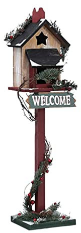 LXTIN Post-mount Mailboxes Creative Christmas Postbox Solid Wood Floor-standing Mailbox Posts For Home Garden Mailboxes Decorations