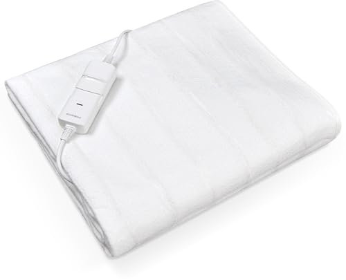 LEEVOT Coperta Elettrica Singola 150x80 cm, 2 Livelli di Temperatura, Spegnimento Automatico di Sicurezza, Anti-sopraccarico, Lavabile in Lavatrice
