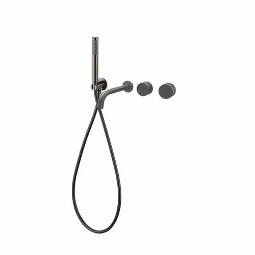 Rubinetto Vasca da Bagno con Doccetta Grigio Miscelatore Doccia con Deviatore Rubinetto Doccia Incasso 2 Vie-Un