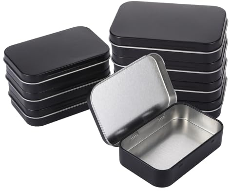 8 Stück Blechdose mit Deckel, Dosen mit Deckel, Metalldosen, Tin Box, Tin Kleine Dosen, Kleine Schachteln, Metalldose für Süßigkeiten und kleinen Gegenständen DIY Gebrauch Zuhause Organizer(Schwarz)