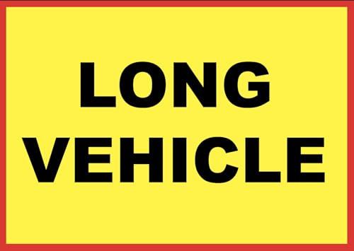 Warning Long Vehicle Lorry HGV Trailer Vehicle Sign Self Adhesive Sticker A4 297mm x 210mm