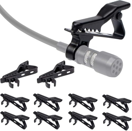 XYTAHDM 10 Pcs Pince à Cravate Agrafe Amovible Micro-Cravate pour Microphone, Mini Clip De Microphone Clip De Microphone De Rechange Clip De Support De Microphone Fixe
