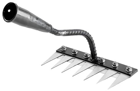 Iron Rake 2.0 for Gardening and Weeding, Ironrake The Heavy-Duty Irons Weeding Rake, 5/6/7/8 Teeth Carbon Steel Garden Rakes (7 Teeth)