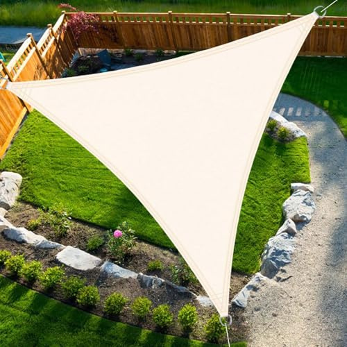 SRHIMEOS Vela Ombreggiante Triangolare Traspirante 5x5x5m, Telo Parasole Terrazza Antivento, Tende a Vela per Esterno Impermeabile, Protezione UV 95% Tessuto Ombra con Corde