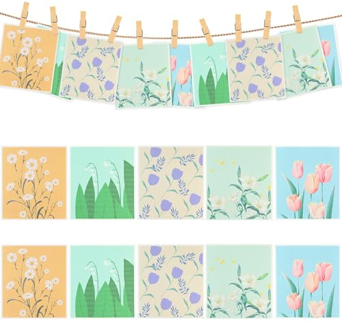 Swedish Dish Cloths Set of 10 - Reusable Cellulose Wooden Fiber Kitchen Sponge Dish Cloth for Cleaning Pots and Bowls, Super Absorbent Cleaning Cloth, Eco-Friendly Cloths Dish Cloth for Kitchen Use