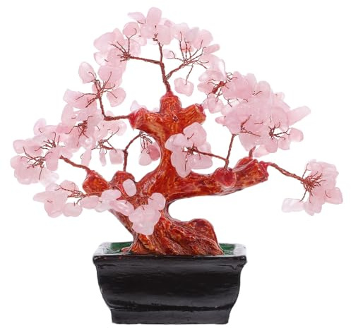 INOOMP Árbol De Cristal Bonsái Feng Shui Decoración De Escritorio Árbol De La Riqueza Y La Suerte para Hogar Y Oficina Adorno De Mesa Ajustable 6.69X3.14X1.96In