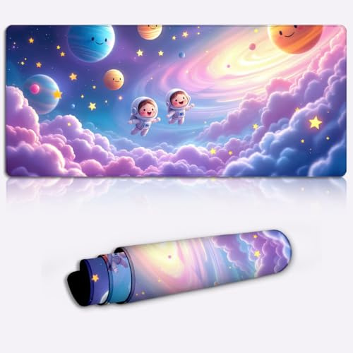 cosmic kids adventure Printed PC Laptop Computer Mouse Mat Pad Non-Slip Rubber Base Pad Office Home Novelty Printed Desk Accessory Large Laptop Desktop Printed Art Ergonomic 600 * 350 * 4mm